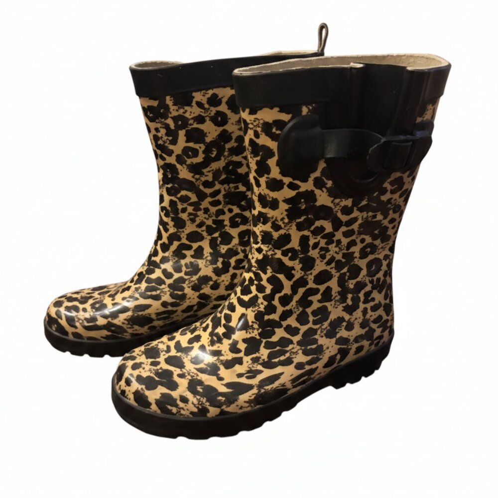 Capelli New York Ladies Leopard Print Rain Boot - Size 7